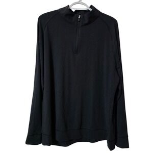 G/FORE Mens XL 1/4 Zip Pullover Black Golf Performance Active Long Sleeve Shirt